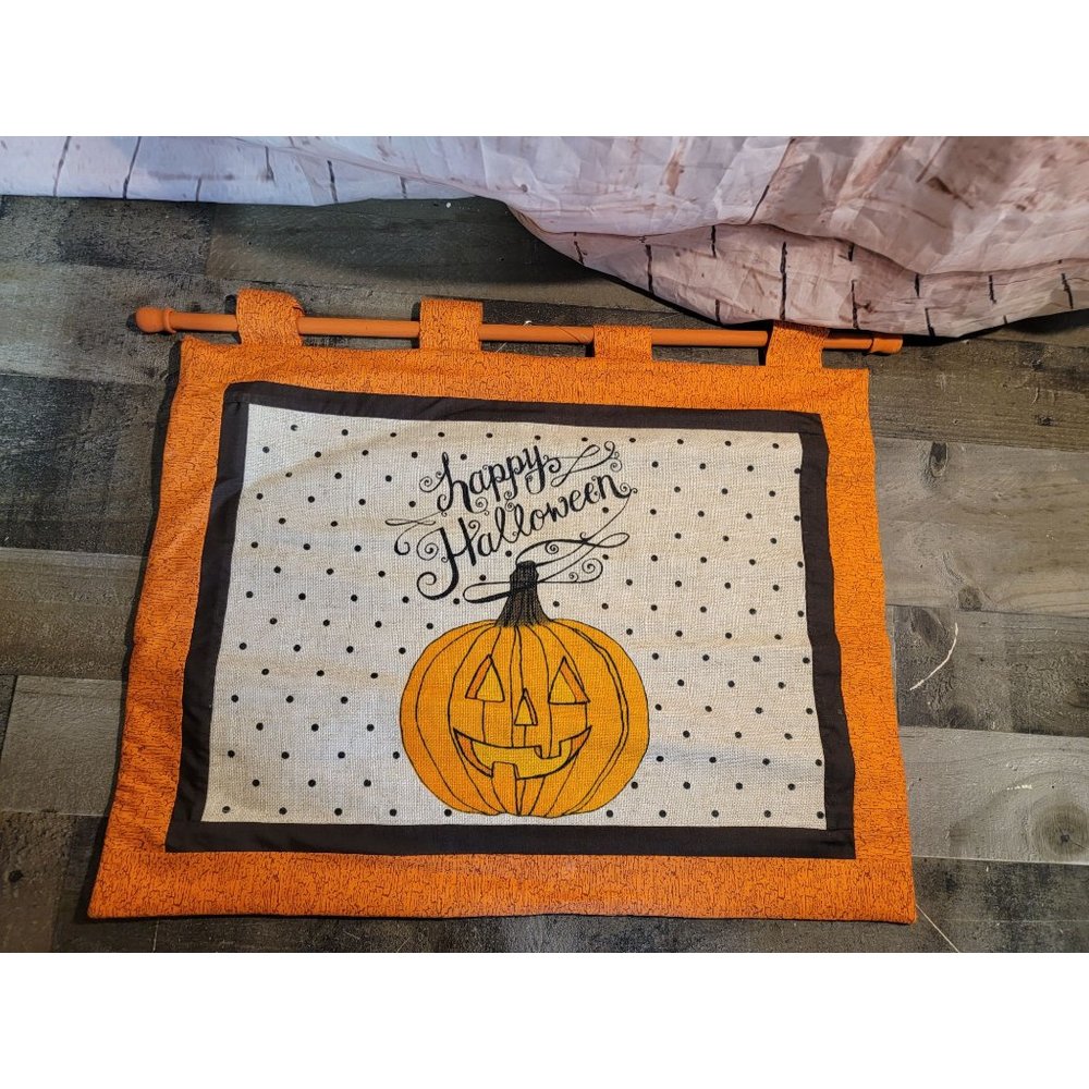 Happy Halloween pumpkin banner flag decor